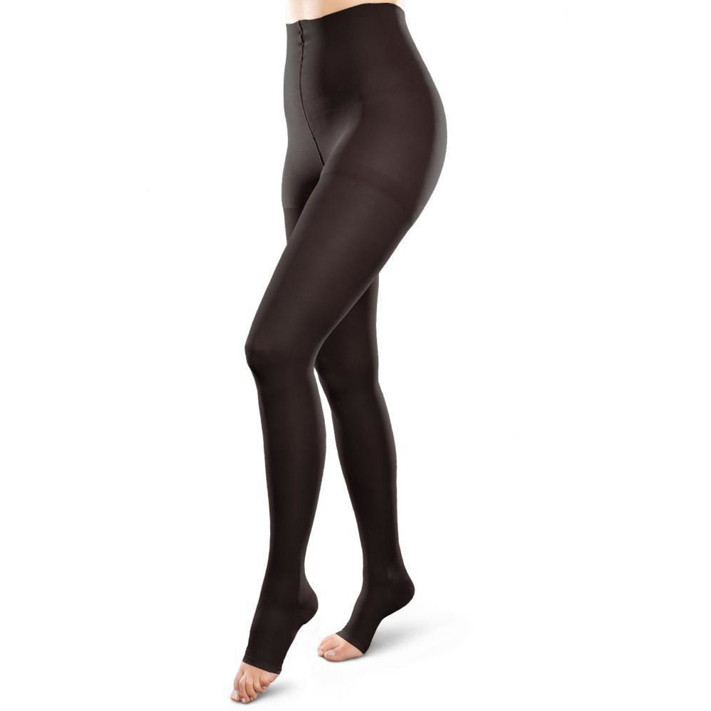 EASE Opaque Unisex Open Toe Compression Pantyhose, 30-40 mmHg