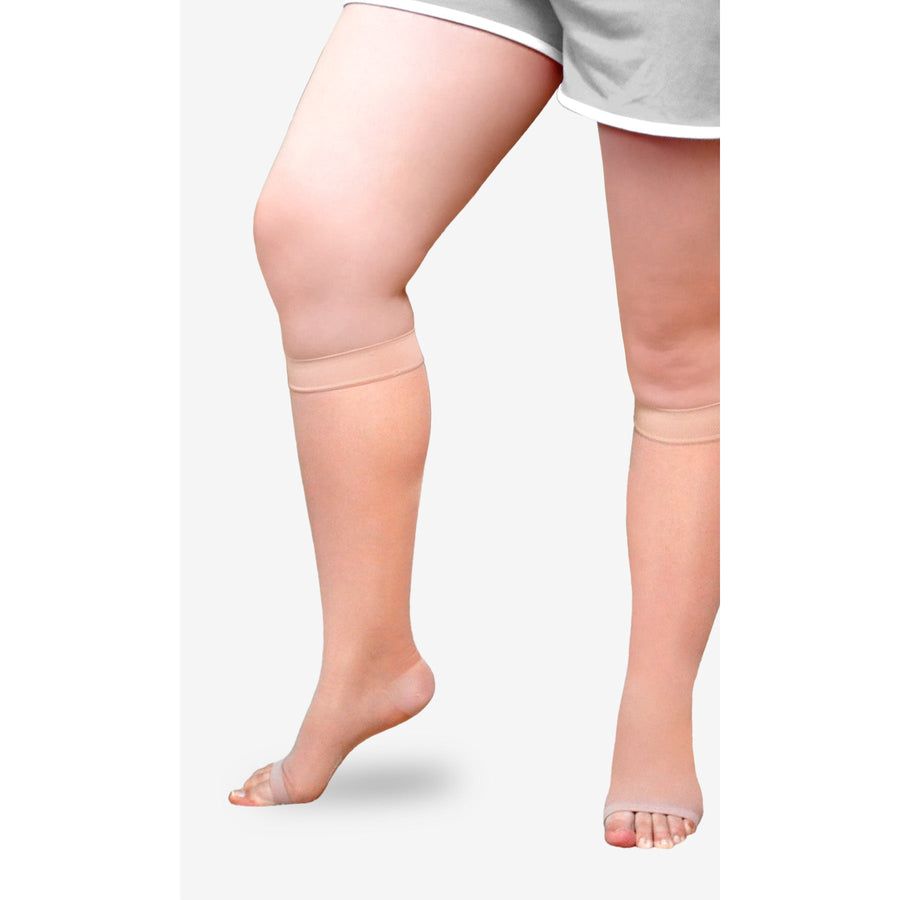 Solaris ExoSheer™ Knee High 15-20 mmH, Open Toe, Beige