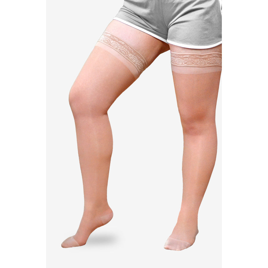 Solaris ExoSheer™ Thigh High 15-20 mmHg w/ Silicone Top Band, Beige