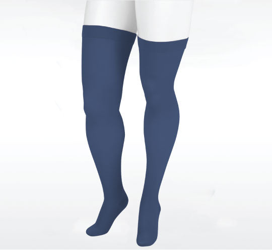 Juzo Dynamic Thigh High 30-40mmHg w/ Silicone Band, Soulful Blue