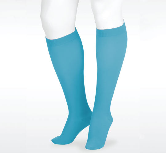 Juzo Naturally Sheer Knee High 20-30 mmhg, Blue Bayou