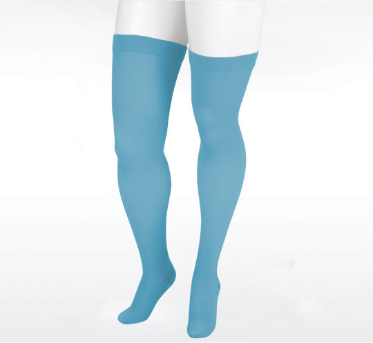 Juzo Soft Thigh High 15-20 mmHg w/ Silicone Band, Blue Bayou