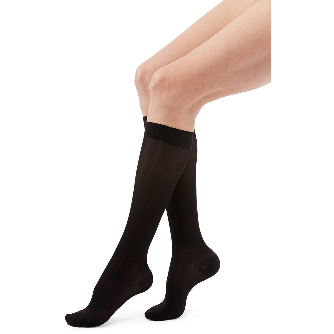 Duomed Transparent Women's 15-20 mmHg Knee High, Black