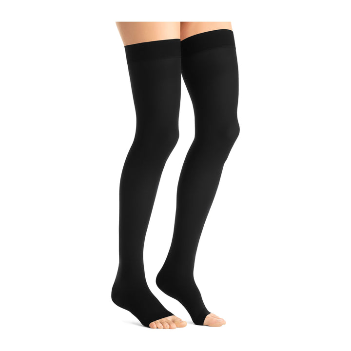 JOBST® Opaque Women's Thigh High 15-20 mmHg, Open Toe, Maternity, Black